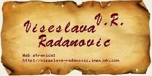 Višeslava Radanović vizit kartica